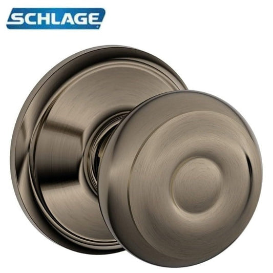 Schlage - F10 - Georgian Knob - Passage Latch - 620/US15A - Antique Nickel - Grade 2