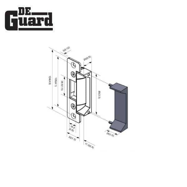 UL Listed Electric Strike Kit w/ 2 Face Plates - Adjustable Fail Safe / Fail Secure - Adjustable 12/24VDC - Grade 1