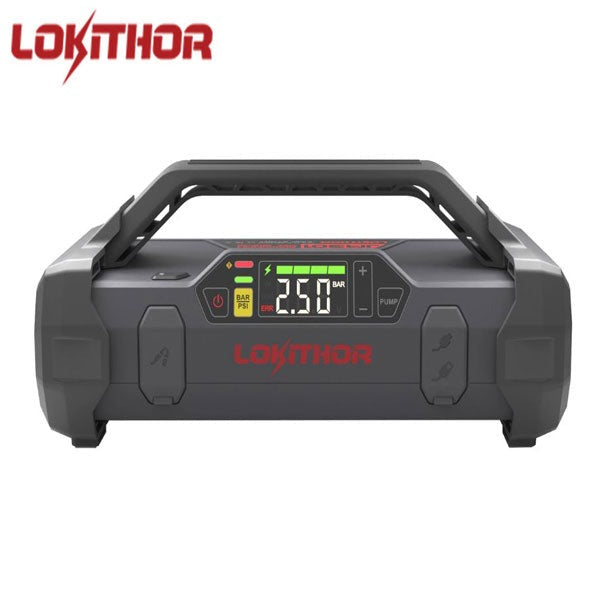 LOKITHOR - JA301 - Lithium Jump Starter - 150PSI Air Compressor - 2000A - USB Port - w/LED Flashlight - 12V