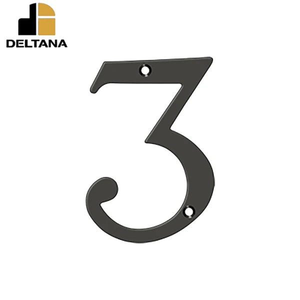 Deltana - 6" Numbers - Solid Brass - Optional Finish