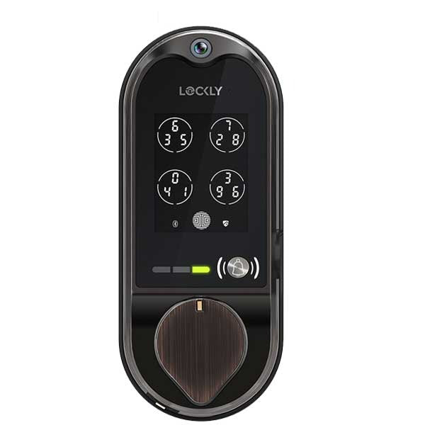 Lockly - PGD798VB - Vision Doorbell Video Camera Smart Lock Deadbolt - Fingerprint Reader - Bluetooth - Wi-Fi Hub - Venetian Bronze