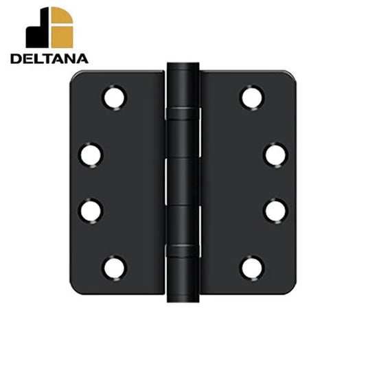 Deltana - 4" x 4" x 1/4" Radius Hinge - Heavy Duty - Ball Bearing - Black