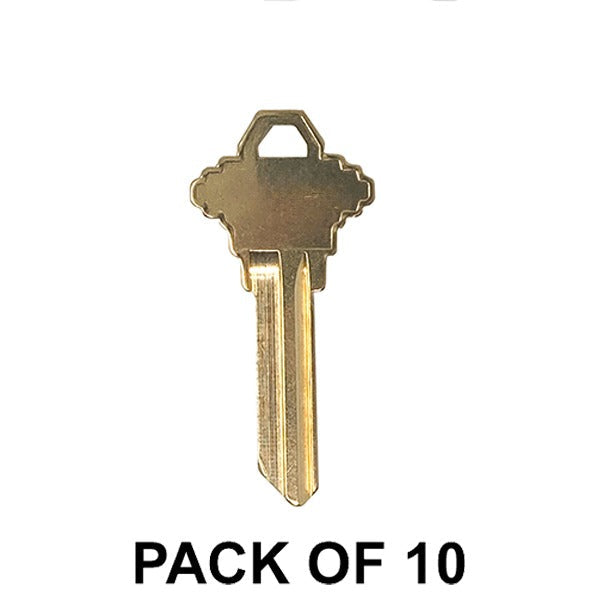 Keyless Factory - SC4 / 1145A Brass Finish Schlage Key Blanks (10 PACK) (AFTERMARKET)