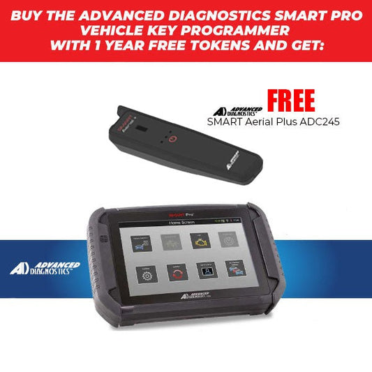 Advanced Diagnostics - SMART Pro Vehicle Key Programmer - w/ 1 Year of Free Unlimited Tokens Plan - FREE ADC245 Smart Ariel PLUS (PROMOTION)
