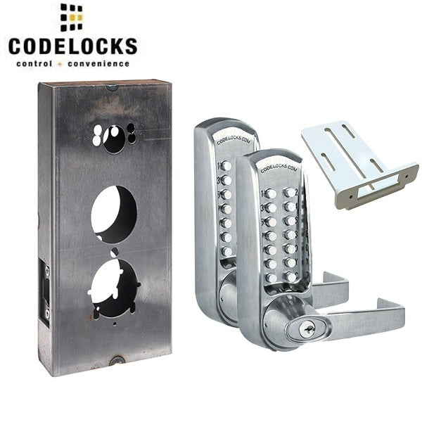 CodeLocks - CL615 Gate Box Kit - Mechanical Lock - Heavy Duty - Tubular Latchbolt Gate Box Kit - Double Sided - Passage Function - Optional Finish - Grade 2