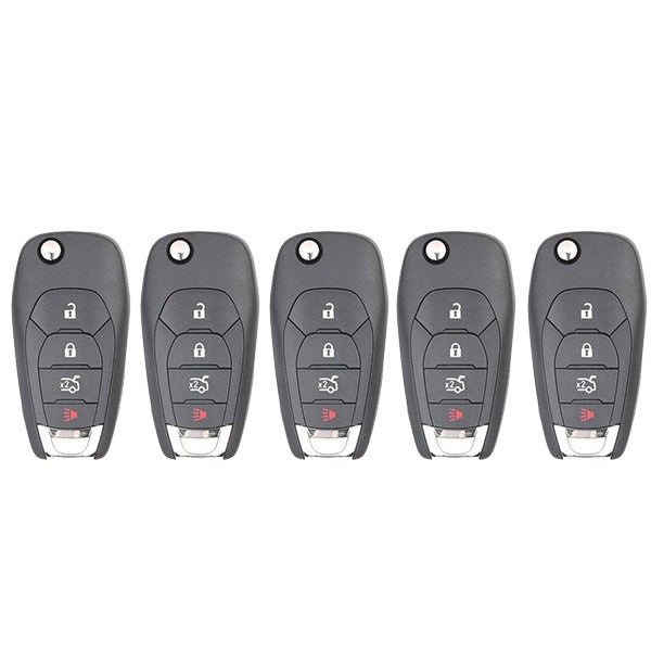 5 x 2016-2019 Chevrolet Cruze / 4-Button Flip Key / PN: 13514135 / LXP-T004 / 433 MHz / XL8 (AFTERMARKET) (BUNDLE OF 5)
