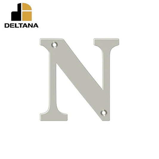 Deltana - 4" Residential Letter N - Brushed Nickel