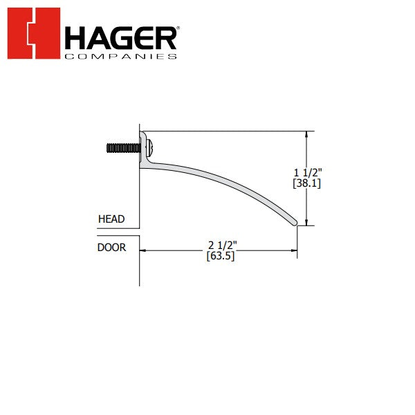 Hager - 810S - Overhead Rain Drip - Optional Size - Aluminum