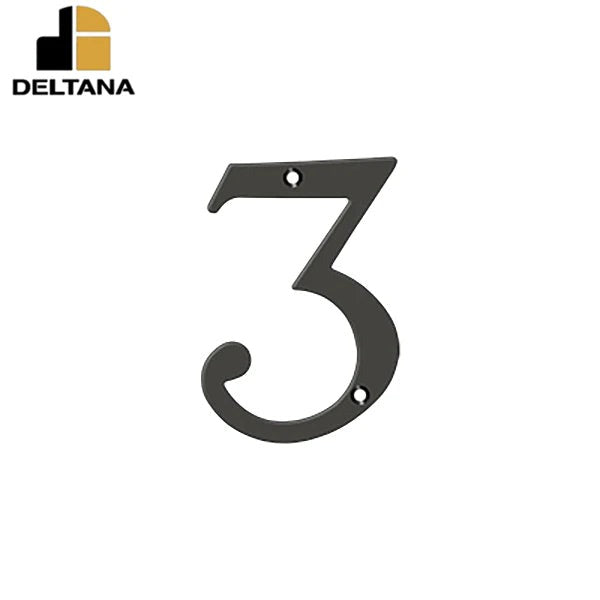 Deltana - 4" Numbers - Solid Brass - Optional Finish