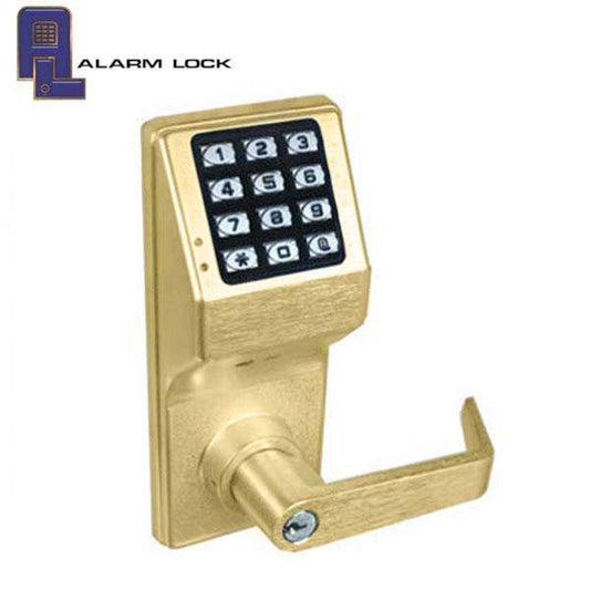 Alarm Lock Trilogy - DL2700 - Keypad Lever Set - US3 - Bright Brass - Grade 1