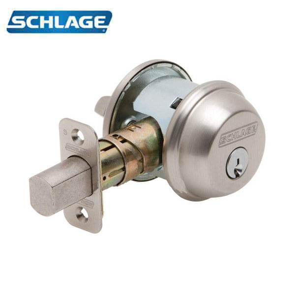 Schlage - B60 - Single Cylinder Deadbolt - Entrance - Satin Nickel - Schlage "C" Keyway - Keyed Different - Grade 2