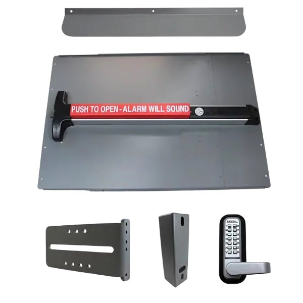 Lockey - PS63B - Standard Panic Shield Security Kit with Detex V-40xEBxW - Black Finish
