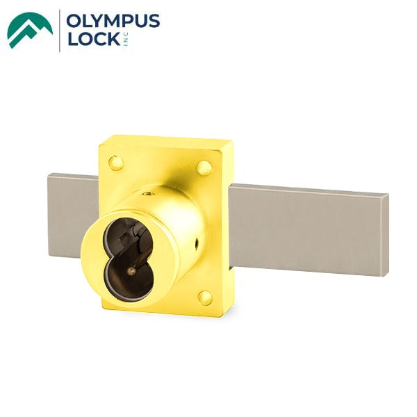 Olympus - 721DR - IC Core Deadbolt Cabinet Door Lock - BEST SFIC - 1-1/4" Cylinder Length - Long Bolt - Polished Brass - Optional Key Retaining - Optional High Security - Grade 1