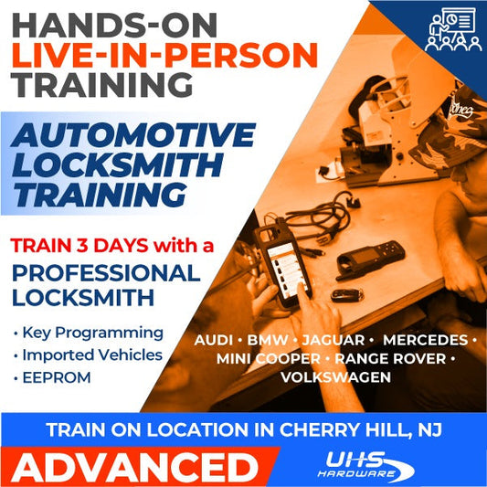 Advanced Automotive Locksmith Training - Hands-On In-Person Training - 3 Days (Mon thru Fri) - By Appt