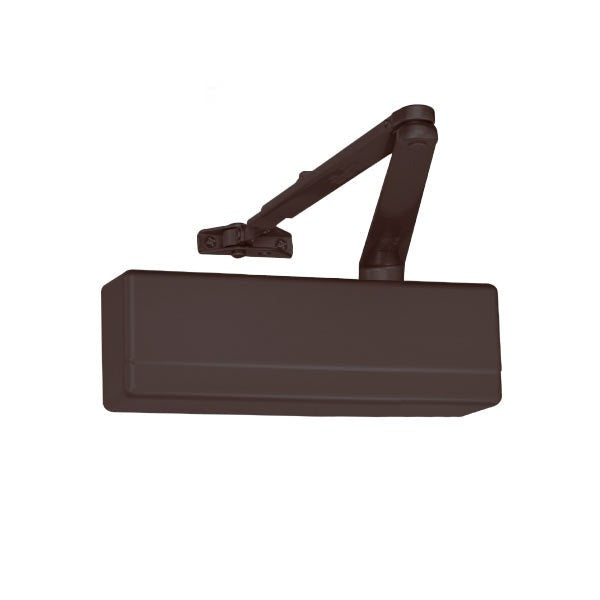 Sargent - 281 - Powerglide Cast Iron Door Closer - Back Check Function - Standard Arm - Adjustable Size 1-6 - Plastic Cover - Dark Oxidized Satin Bronze - Fire Rated - Grade 1