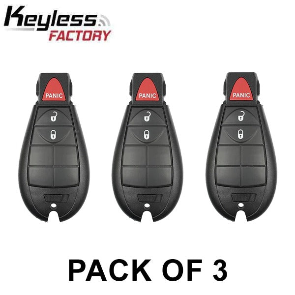 3 x 2008-2016 Jeep Chrysler / 3-Button Fobik Key / PN: 56046733AE / IYZ-C01C / Keyless Go Fobik (AFTERMARKET) (Pack of 3)
