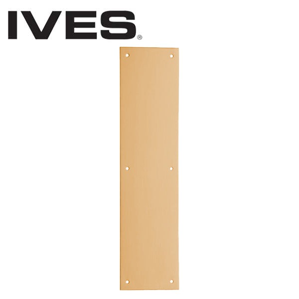 IVES - 8200 - Push Plate - 3.5" x 15" - US4 - Satin Brass
