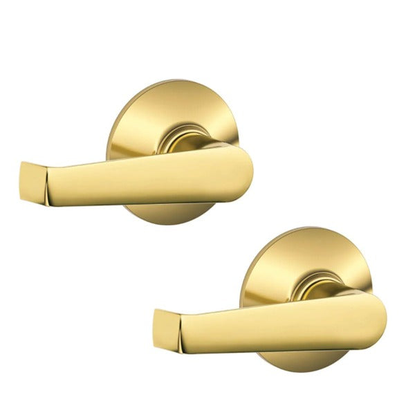 Schlage - 16210 - Elan Lever Set - Passage - Round Rose - Bright Brass - Grade 2