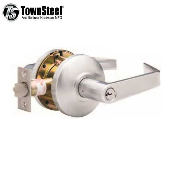 TownSteel - CSRC-1-86-S - Commercial Lever Set Handle - Clutch Lever Set - 2-3/4 " Backset - Satin Chrome - Storeroom - Grade 2