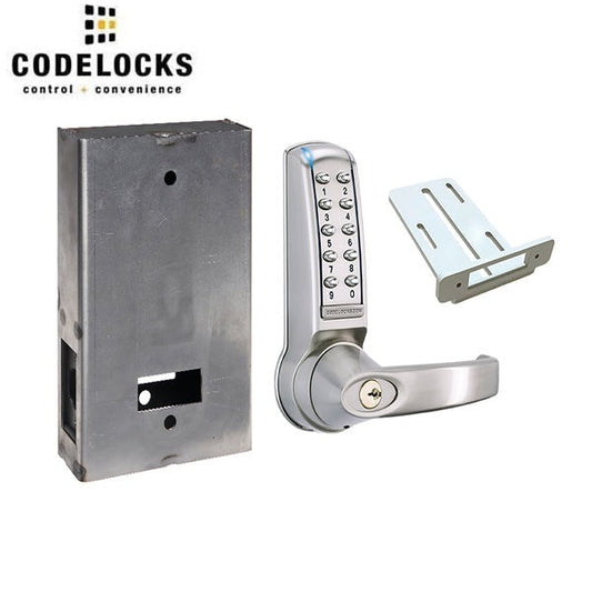 CodeLocks - CL4210 Gate Box Kit - Electronic Door Lock - Electronic Tubular Latchbolt Gate Box Kit - Brushed Steel