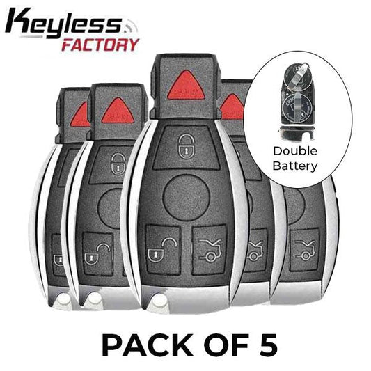 5 x 1997-2014 Mercedes Benz / 4-Button Fobik Key / IYZ-3312 / 315 MHz (Double Battery) (AFTERMARKET) (PACK OF 5)