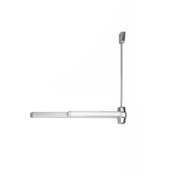Von Duprin - 9927EO - Surface Mounted Vertical Rod Exit Device - Wide Stile Pushpad - Fire Rated - No Trim - Less Dogging - Satin Chrome Finish - No Bottom Rod - 4 Foot