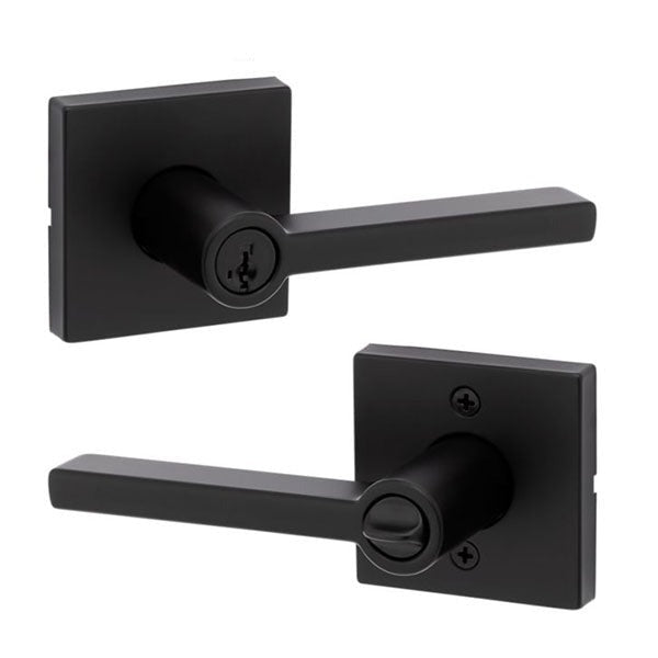 Kwikset - Halifax Lever Set - Square Rose - Optional Finish - Optional Function - SmartKey Technology - Grade 2