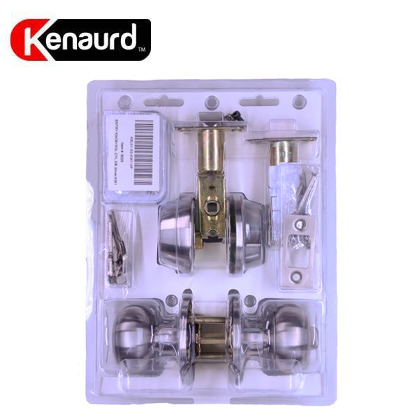 Premium Combo Lockset - Knob & Deadbolt - Entrance - Satin Silver - Retail Packaging - KW1 / SC1 - Grade 3