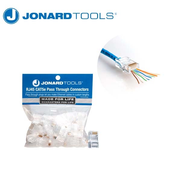 Jonard Tools - CAT6 RJ45 Pass-Through Connectors (Pack of 25)