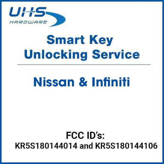 REMOTE KEY UNLOCKING SERVICE - Nissan & Infiniti Smart Keys - FCC ID KR5S180144014 and KR5S180144106