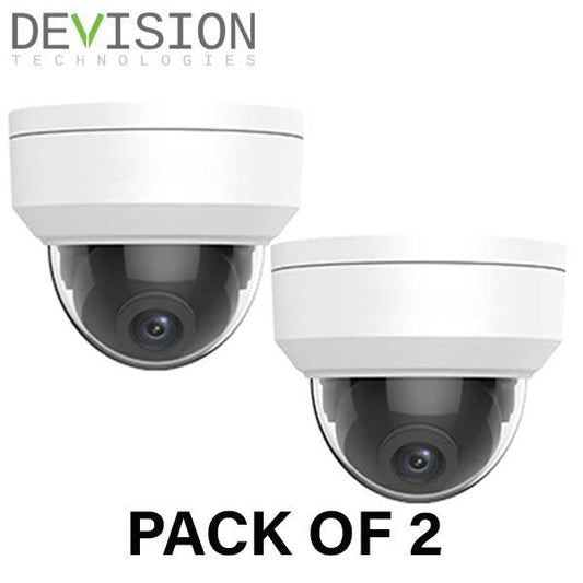 2 x Devision / IP / 4MP / Dome Camera / Fixed / 2.8mm Lens / Outdoor / WDR / IP67 / 30m IR / 256GB SD card / DV-B428 (Bundle of 2)