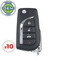 10 x 2018-2022 Toyota Camry / 4-Button Flip Key / PN: 89070-06790 / HYQ12BFB / H Chip (OEM Recase)