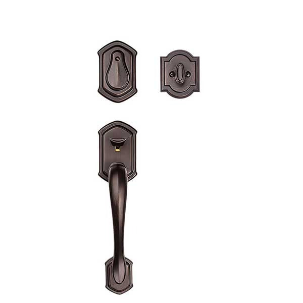 Baldwin - 180MDH - Medina Sectional Handleset - Singl Cyl Deadbolt - Exterior Pull Handle - 11P- Venetian Bronze - SmartKey Technology - Grade 2