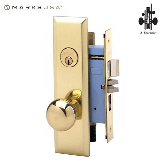 Marks USA - 7NY10A/3 - New York Mortise Knob Lock - U3 - 1-1/4" X 8"- Entrance - LH
