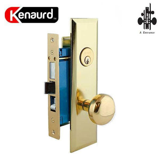 Heavy Duty Mortise Lockset - 2-3/4" Backset (Larger) - US3- Polished Brass - RH