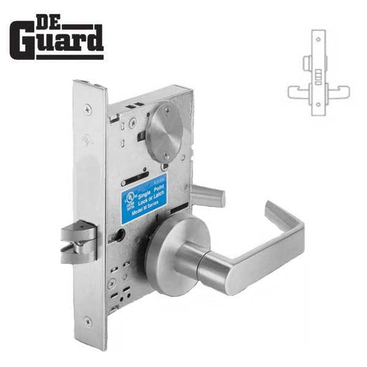 Extra Heavy Duty Mortise Door Lock - Privacy - No Cylinder - Satin Chrome - Grade 1